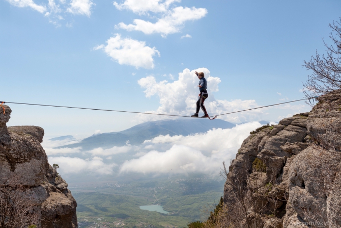 Хайлайн за 7 дней. (Слэклайн, слэклайн, горы, крым, slackline, highline, slacklabs)
