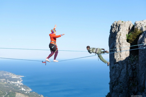 Хайлайн за 7 дней. (Слэклайн, слэклайн, горы, крым, slackline, highline, slacklabs)