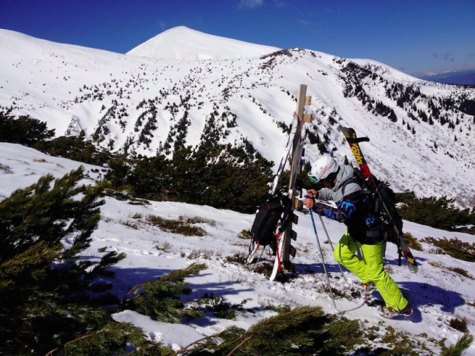 Говерла на день смеха. (Ски-тур, скитур, карпаты, Брескул, Пожежевская)