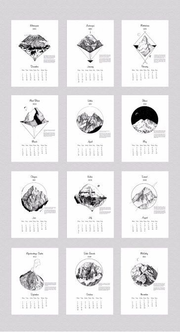 Календари с вершинами мира на 2017 год. (Альпинизм)