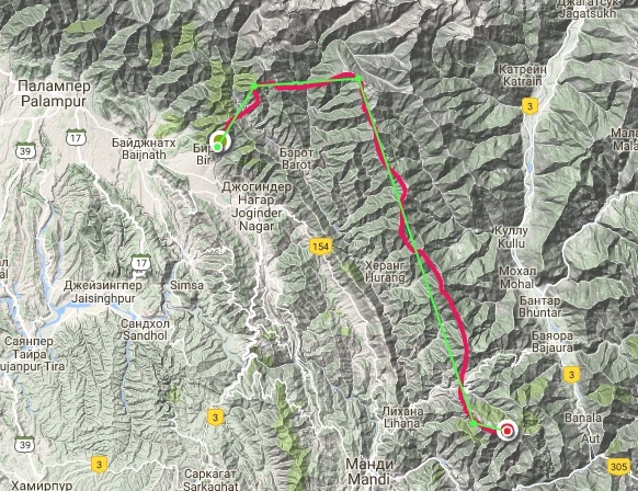 Бивак-флай на параплане в Северо-западной части Гималаев (Воздух, бивак флай, гималаи, индия, бир, полеты)