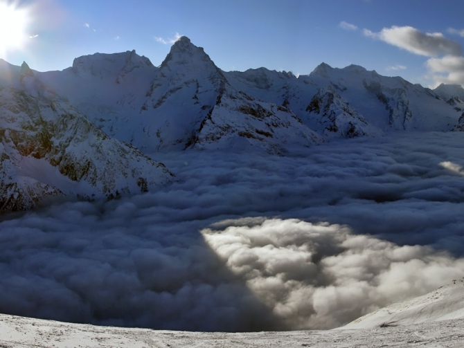 Теберда-Даут-Домбай - январь 2009 (Горный туризм, горы, кавказ, фото, эпчик, эльбрус, белалакая, туман)