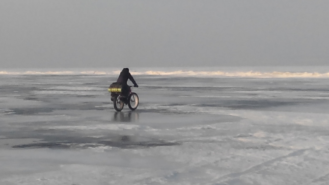 Велоэкспедиция «Волжский лёд». 16-27.02.2017 (по льду на велосипеде.)
