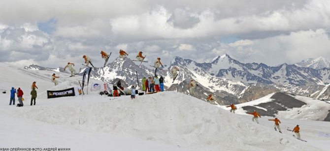 Elbrus Summer Camp 2009 (Горные лыжи/Сноуборд, нью скул, парк, горы, приэльбрусье, эльбрус)