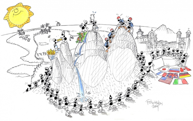 G8 - Dolomites Embrace Africa!!! (тре чиме ди лаваредо, доломиты, tre cime di lavaredo, bono, италия, события)