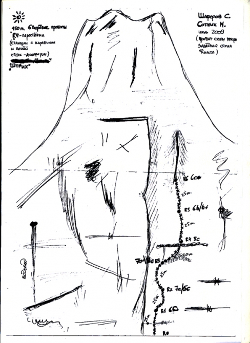 Пробит первый мультипитч на Северный Фишт - "Штрих" (Альпинизм, сотник, шаферов, западная стена, скалы юга, aq)
