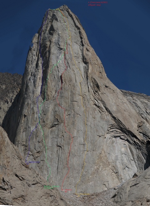 Номинанты «Хрустального пика-2009»: пик Слесова по Северной и Северо-Западной стене (Альпинизм, хрустальный пик, события, риск.ру, risk.ru, александр лавриненко, каравшин, первопроход, 6б)