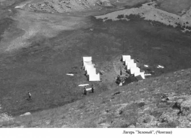 Пик Победа, 1949 (Альпинизм, инылчек, звездочка, колокольников)