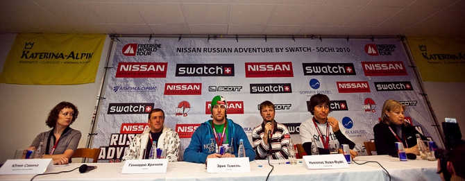 FWT 2010, Красная Поляна: пресс-конференция (Бэккантри/Фрирайд, соревнования, фрирайд, nissan russian adventure, fwt-2010)