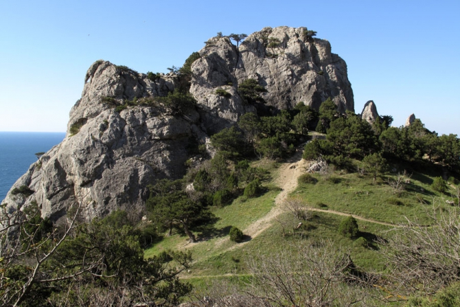 Спортивно - оздоровительное лазание над морем к западу от Царского Пляжа. (Скалолазание)