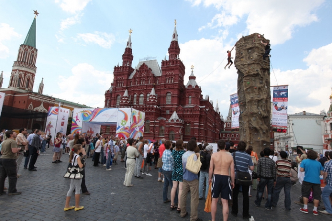 Кубок Москвы на Красной площади. (Скалолазание, боярских, воробьев, скалолазание)