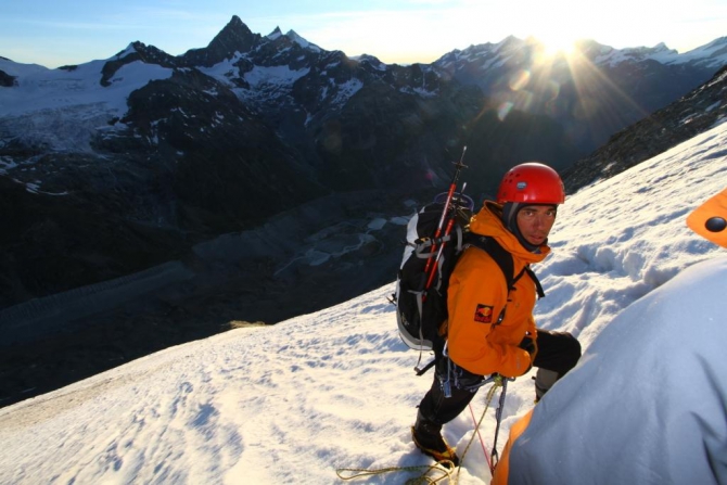Matterhorn. Первый полет в вингсьюте. Zmutt ridge. (Альпинизм, розов)