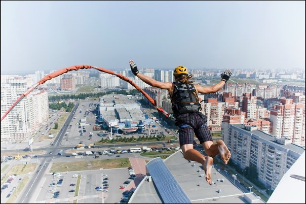 Как быстро уйти с работы из бизнес центра? (BASE, rapt, ropejumping, atlantic city)