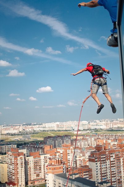 Как быстро уйти с работы из бизнес центра? (BASE, rapt, ropejumping, atlantic city)