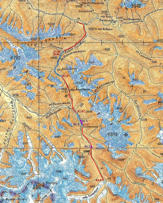 Караван. Илик - ледник Гашербрум ( Gasherbrum Glacier ). (Альпинизм, маи, каракорум, китайский каракорум, шаксгам)