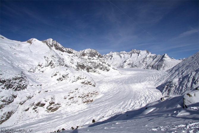 Субботний день в Riederalp (Горные лыжи/Сноуборд, швейцария, альпы, горы, закат, фото.)