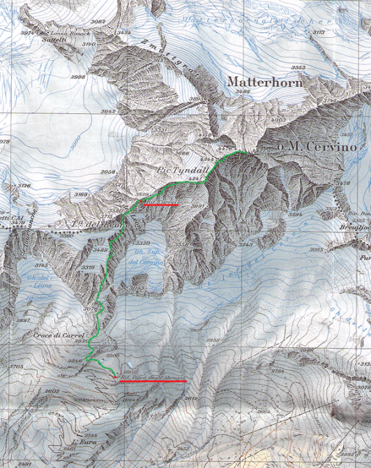 Восхождение на Маттерхорн по гребню Леон (Leon). Описание маршрута (Альпинизм, маршрут леон грат, итальянская "классика")