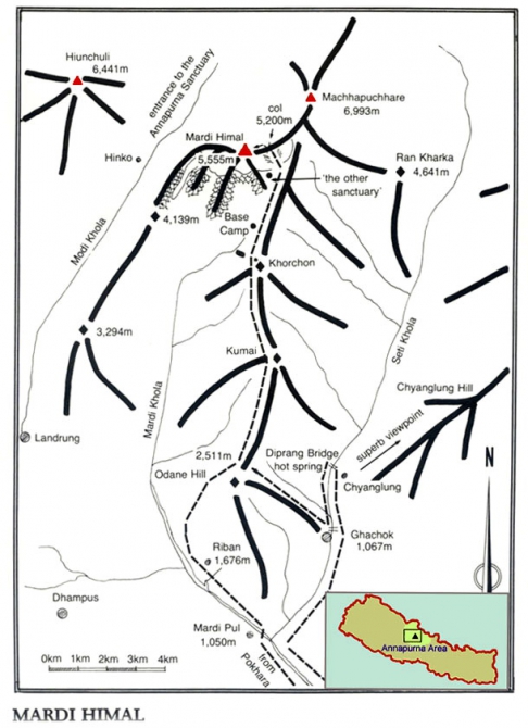 Марди Гимал - Mardi Himal - 5555 м. (5588 м., Альпинизм)