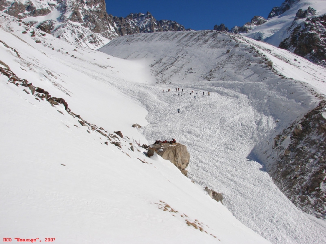 Кавказ, Адыр-су. Лавина. (Альпинизм)