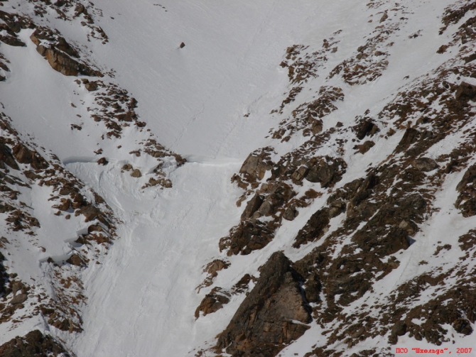 Кавказ, Адыр-су. Лавина. (Альпинизм)