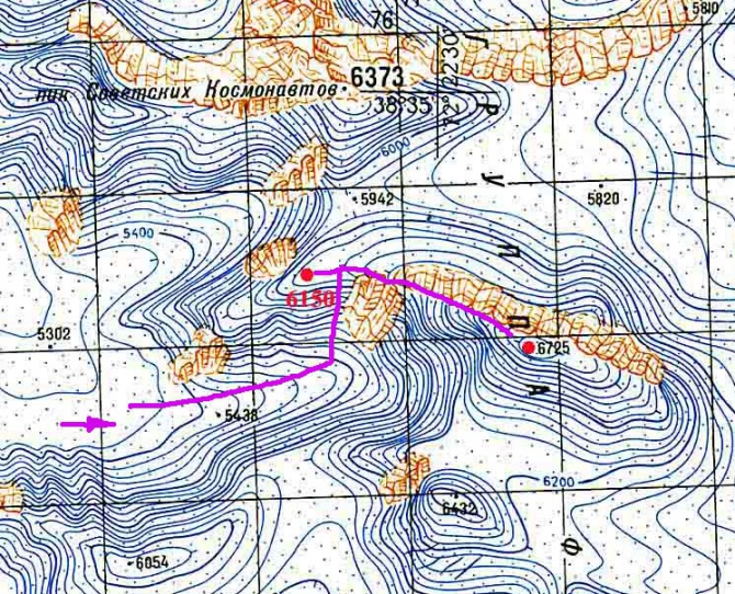 К истории пиков Фиккера (6725) и Сов. Космонавтов (6150). (Альпинизм, пик советских космонавтов, пик фиккера, шеститысячники памира)