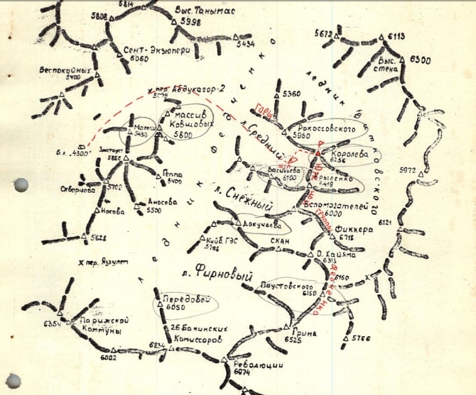 Шеститысячники Язгулемского хребта. (Альпинизм, язгулемский хребет, таблица вершин, шеститысячники памира)