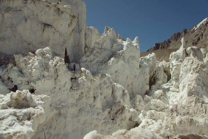 В ледовом хаосе Чимгена. (Альпинизм, комплексная экспедиция маи на китайский памир, кызылсель, китайский памир, конгур, маи)