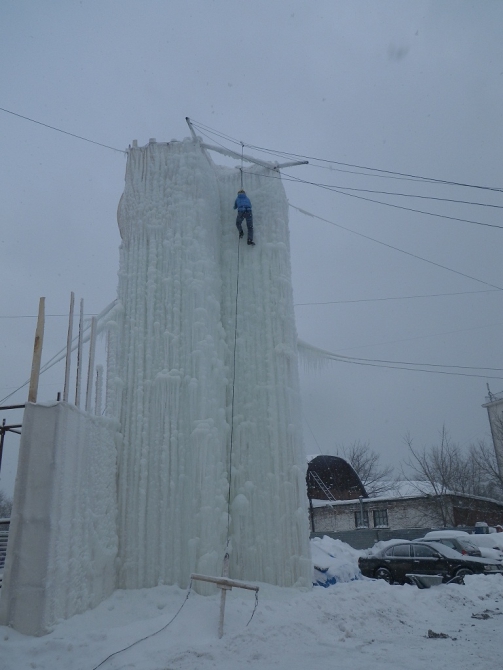Открытие московской сосульки. 23 февраля 2012 (Ледолазание/drytoolling, соревнования, московская сосулька, ледолазание)