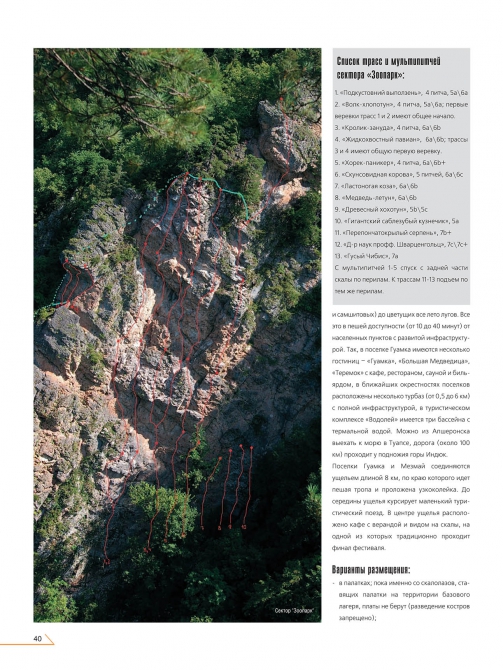 Гуамка: "Солярис" и "Зоопарк" (Скалолазание, гайдбук, описание, краснодарский край, скалы, фср)