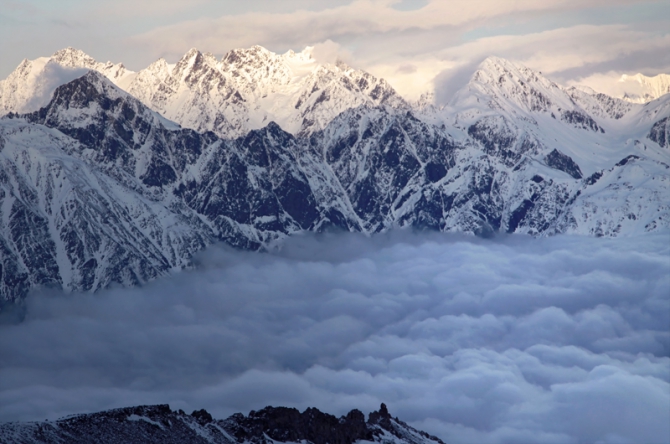 Ски-тур/ бэккантри на Казбеке (Бэккантри/Фрирайд, арчилу цинцадзе, чекулаева оксана)