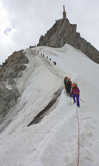 Вопрос о движении в связках по снежному гребню (Альпинизм, гиды, монблан, движение в связках)