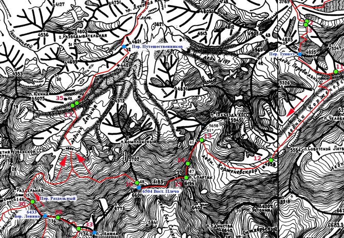 Пик Спартак и перевал через восточное плечо пика Ленина. (Альпинизм, маи, пик ленина, экспедиция маи на заалайский хребет, перевал крыленко)