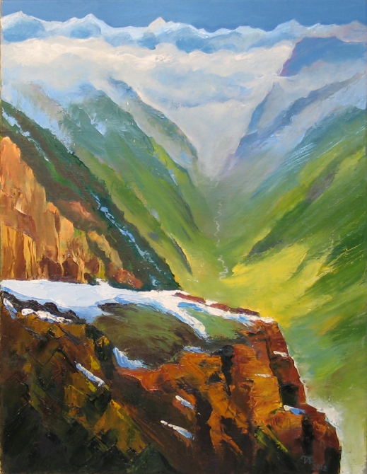 Золото Домбая (горы, 2012, домбай, живопись, петропавловский петр)
