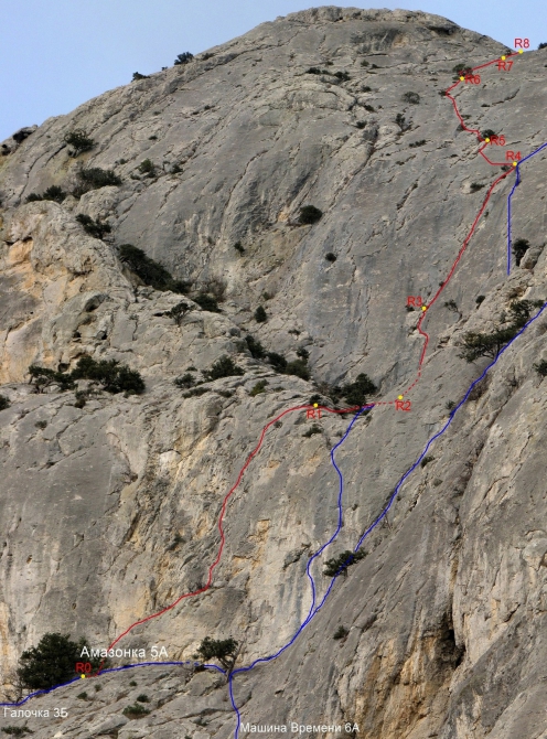 Новый маршрут на г. Сокол – «Амазонка» 5А (Альпинизм, крым)
