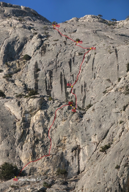 Новый маршрут на г. Сокол – «Амазонка» 5А (Альпинизм, крым)