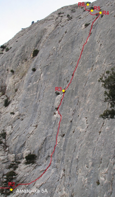 Новый маршрут на г. Сокол – «Амазонка» 5А (Альпинизм, крым)