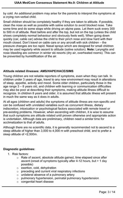 Дети на высоте. Брошюра UIAA c рекомендациями родителям и врачам. (Альпинизм, высота, горная болезнь)